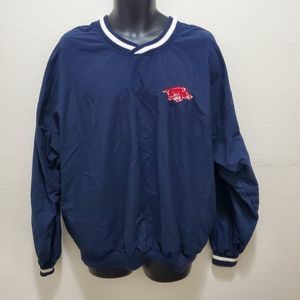 Vintage Arkansas Razorbacks Pullover Jacket Windbreaker Mens Large